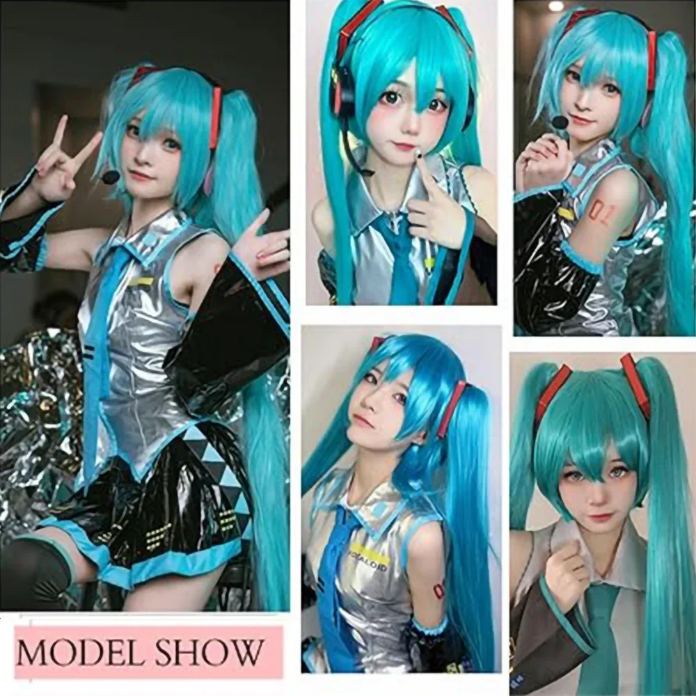 Peruca de Cosplay Miku 2026, 1 - Anime Cosplay Blue Hair avaliação e preço