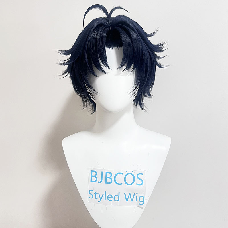 Peruca Estilizada Asaba Haruma - Anime Cosplay Blue Hair avaliação e preço