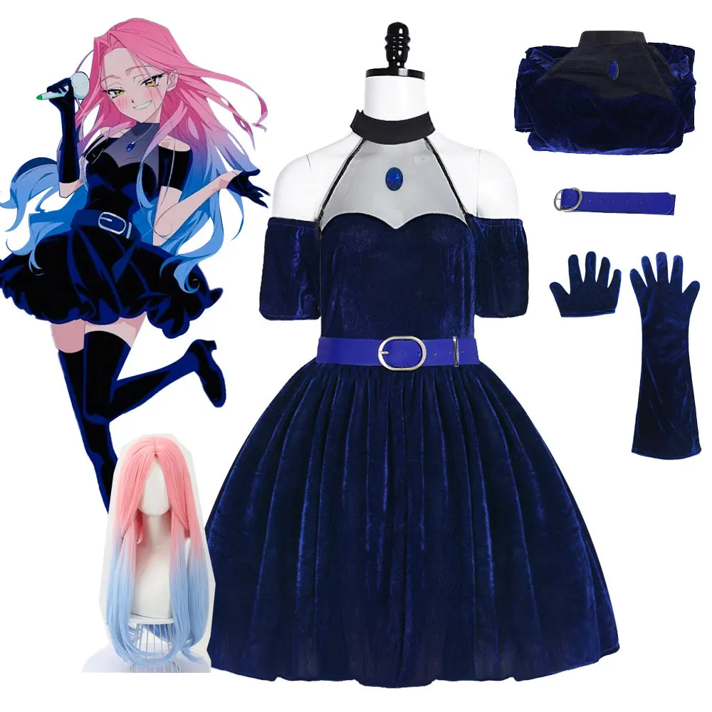 Fantasia de Cosplay Anime Alie - Anime Cosplay Blue Hair avaliação e preço